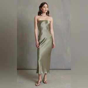 BEC + BRIDGE MOON DANCE strapless dress sage NWT